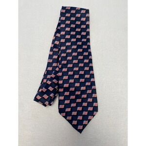 Patriotic Mens Navy Blue American Flag Silk Necktie